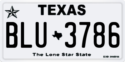 TX license plate BLU3786