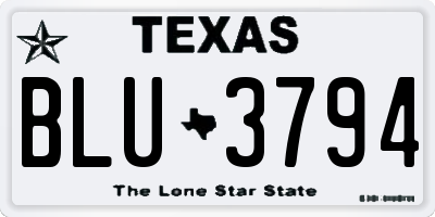 TX license plate BLU3794