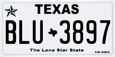 TX license plate BLU3897
