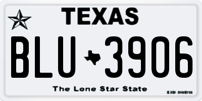 TX license plate BLU3906