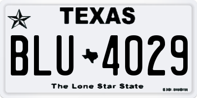 TX license plate BLU4029