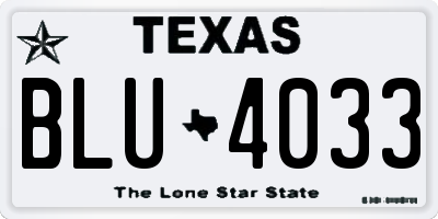 TX license plate BLU4033