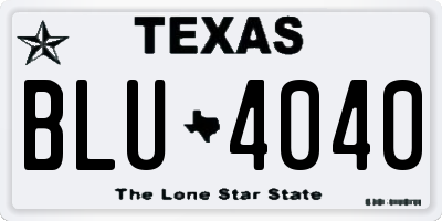TX license plate BLU4040