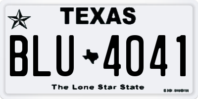 TX license plate BLU4041
