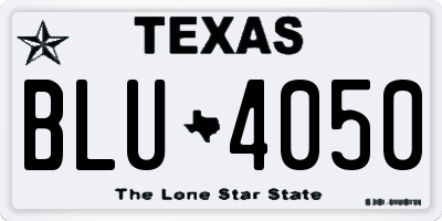 TX license plate BLU4050