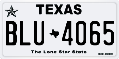 TX license plate BLU4065