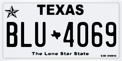 TX license plate BLU4069