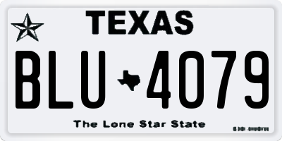 TX license plate BLU4079