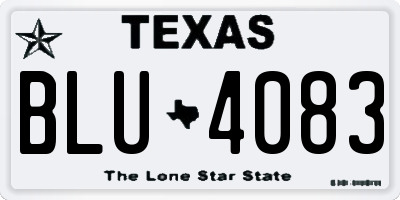 TX license plate BLU4083