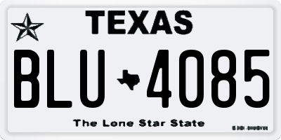 TX license plate BLU4085