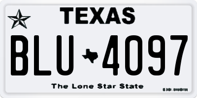 TX license plate BLU4097