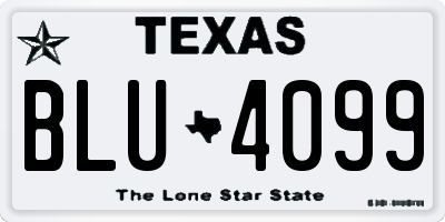 TX license plate BLU4099