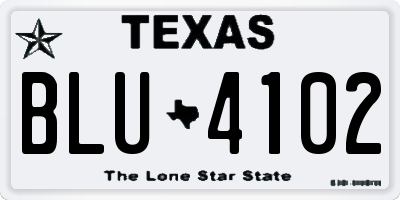 TX license plate BLU4102
