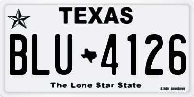 TX license plate BLU4126