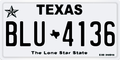 TX license plate BLU4136