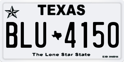 TX license plate BLU4150