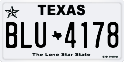 TX license plate BLU4178