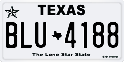TX license plate BLU4188