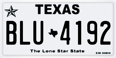 TX license plate BLU4192