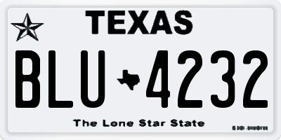 TX license plate BLU4232