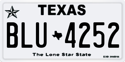 TX license plate BLU4252