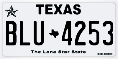 TX license plate BLU4253