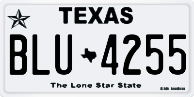 TX license plate BLU4255