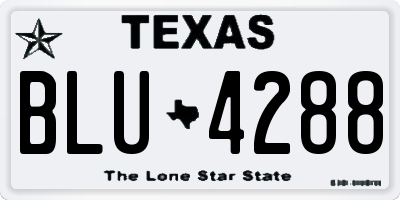TX license plate BLU4288