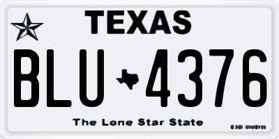 TX license plate BLU4376