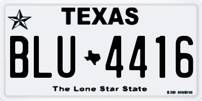 TX license plate BLU4416