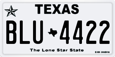 TX license plate BLU4422