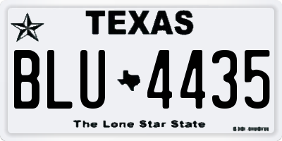 TX license plate BLU4435