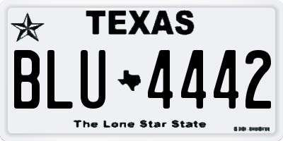 TX license plate BLU4442