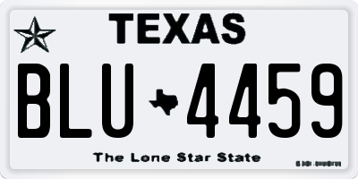 TX license plate BLU4459