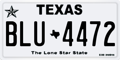 TX license plate BLU4472
