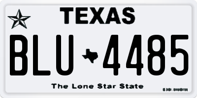 TX license plate BLU4485