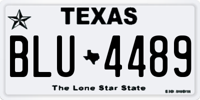 TX license plate BLU4489