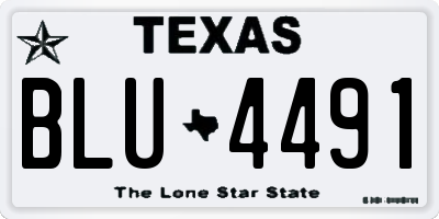 TX license plate BLU4491