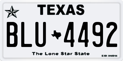 TX license plate BLU4492