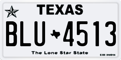 TX license plate BLU4513