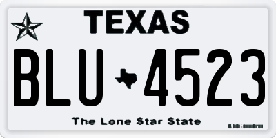 TX license plate BLU4523
