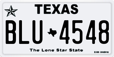 TX license plate BLU4548