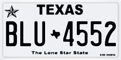 TX license plate BLU4552