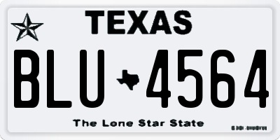 TX license plate BLU4564