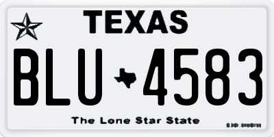 TX license plate BLU4583