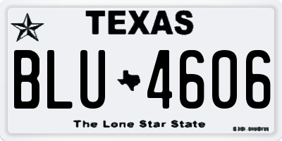 TX license plate BLU4606