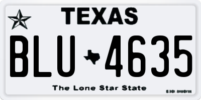 TX license plate BLU4635