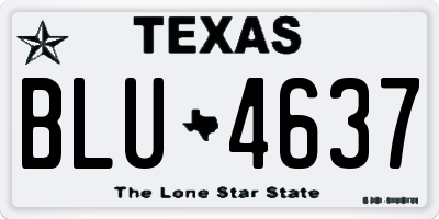 TX license plate BLU4637