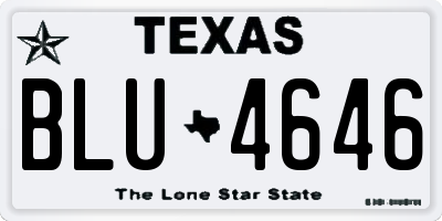 TX license plate BLU4646