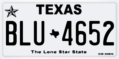 TX license plate BLU4652